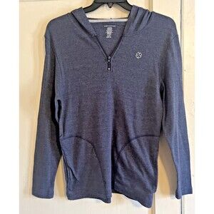 Lucky Brand Hoodie Women’s M Blue Pullover Lightweight Pockets 1/4 Zip Thermal